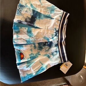 Ellesse Blue Tie-Dye Pleated Skirt
